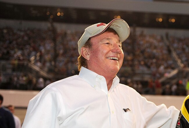 RICHMOND, VA - SEPTEMBER 11: Team owner Richard Childress (L) speaks with Clint Bowyer, driver of the #33 Cheerio's Chevrolet, prior to the start of the NASCAR Sprint Cup Series Air Guard 400 at Richmond International Raceway on September 11, 2010 in Richmond, Virginia.  (Photo by Rusty Jarrett/Getty Images for NASCAR)