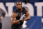 INDIANAPOLIS, IN - FEBRUARY 21:  Offensive lineman Jamon Meredith of South Carolina runs in practice drills during the NFL Scouting Combine presented by Under Armour at Lucas Oil Stadium on February 21, 2009 in Indianapolis, Indiana. (Photo by Scott Boehm/Getty Images)