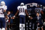 FOXBORO, MA - SEPTEMBER 12: Randy Moss #81 of the New England Patriots enters the field before the NFL season opener against the Cincinnati Bengals at Gillette Stadium on September 12, 2010 in Foxboro, Massachusetts. (Photo by Jim Rogash/Getty Images)