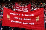 LIVERPOOL, ENGLAND - SEPTEMBER 25:  Liverpool  fans display anti American banners before the Barclays Premier League match between Liverpool and Sunderland at at Anfield on September 25, 2010 in Liverpool, England.  (Photo by Clive Brunskill/Getty Images)