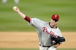 WASHINGTON - SEPTEMBER 27:  Roy Halliday #34 of the Philadelphia Phillies pitches during a baseball game against the Washington Nationals on September 27, 2010 at Nationals Park in Washington, D.C.    (Photo by Mitchell Layton/Getty Images)