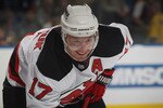 UNIONDALE, NY - OCTOBER 02:  Ilya Kovalchuk #17 of the New Jersey Devils skates against the New York Islanders at the Nassau Veterans Memorial Coliseum on October 2, 2010 in Uniondale, New York. The Islanders defeated the Devils 2-1.  (Photo by Bruce Bennett/Getty Images)