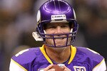 NEW ORLEANS - SEPTEMBER 09:  Quarterback Brett Favre #4 of the Minnesota Vikings at Louisiana Superdome on September 9, 2010 in New Orleans, Louisiana.  (Photo by Ronald Martinez/Getty Images)