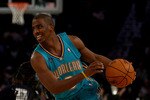 NEW ORLEANS - FEBRUARY 16:  Chris Paul of the New Orlenas Hornets participates in the Playstation Skills Challenge, part of 2008 NBA All-Star Weekend at the New Orleans Arena on February 16, 2008 in New Orleans, Louisiana.  NOTE TO USER: User expressly acknowledges and agrees that, by downloading and or using this photograph, User is consenting to the terms and conditions of the Getty Images License Agreement.  (Photo by Chris Graythen/Getty Images)