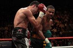 NOTTINGHAM, ENGLAND - OCTOBER 17:  Andre Dirrell attacks Carl Froch during their WBC Super Middleweight fight on October 17, 2009 at Trent FM Arena in Nottingham, England.  (Photo by John Gichigi/Getty Images)