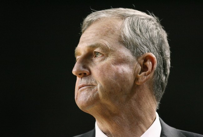 LOUISVILLE, KY - FEBRUARY 2:  Head coach Jim Calhoun of the Connecticut Huskies watches the action during the Big East Conference game against the Louisville Cardinals on February 2, 2009 at Freedom Hall in Louisville, Kentucky.  (Photo by Andy Lyons/Getty Images)