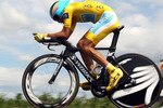 PAUILLAC, FRANCE - JULY 24:  Alberto Contador of Spain and the Astana Team rides on stage nineteen, a 52km individual time trial from Bordeaux to Pauillac, on July 24, 2010 in Pauillac, France.  (Photo by Bryn Lennon/Getty Images)