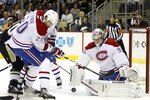 PITTSBURGH - OCTOBER 9:  Carey Price #31 of the Montreal Canadiens makes a save against the Pittsburgh Penguins at Consol Energy Center on October 9, 2010 in Pittsburgh, Pennsylvania.  (Photo by Justin K. Aller/Getty Images)