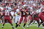 COLUMBIA, SC - OCTOBER 9: Quarterback Stephen Garcia #5 of the South Carolina Gamecocks sets to pass against the Alabama Crimson Tide October 9, 2010 at Williams-Brice Stadium in Columbia, South Carolina.  (Photo by Al Messerschmidt/Getty Images)