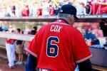ATLANTA - OCTOBER 10:  Manager Bobby Cox #6 of the Atlanta Braves walks off the field after opening introductions before facing the San Francisco Giants during Game Three of the NLDS of the 2010 MLB Playoffs at Turner Field on October 10, 2010 in Atlanta, Georgia.  (Photo by Kevin C. Cox/Getty Images)