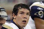 DETROIT - OCTOBER 10:  Sam Bradford #8 of the St. Louis Rams during the fourth quarter of the game against the Detroit Lions at Ford Field on October 10, 2010 in Detroit, Michigan. The Lions defeated the Rams 44-6.  (Photo by Leon Halip/Getty Images)