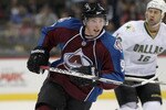 DENVER - SEPTEMBER 28:  Matt Duchene #9 of the Colorado Avalanche skates against the Dallas Stars during preseason NHL action at the Pepsi Center on September 28, 2010 in Denver, Colorado. The Avalanche defeated the Stars 2-1.  (Photo by Doug Pensinger/Getty Images)