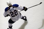 NEWARK, NJ - MARCH 20:  Brad Boyes #22 of the St. Louis Blues warms up before playing against the New Jersey Devils at the Prudential Center on March 20, 2010 in Newark, New Jersey.  (Photo by Jim McIsaac/Getty Images)