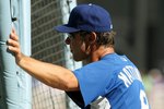 LOS ANGELES, CA - OCTOBER 16:  Batting Coach Don Mattingly of the Los Angeles Dodgers looks on during batting practice prior to the start of Game Two of the NLCS against the Philadelphia Phillies during the 2009 MLB Playoffs at Dodger Stadium on October 16, 2009 in Los Angeles, California.  (Photo by Stephen Dunn/Getty Images)