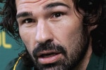 BRISBANE, AUSTRALIA - SEPTEMBER 03:  Victor Matfield of the Springboks addresses the media during a South African Springboks press conference at the Hilton Hotel on September 3, 2009 in Brisbane, Australia. (Photo by Tertius Pickard/Gallo Images/Getty Images)