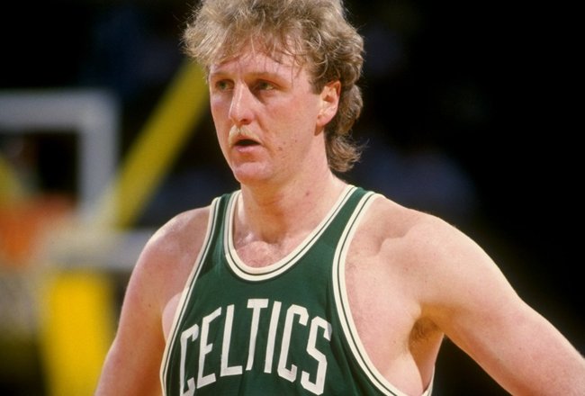Undated:  Forward Larry Bird of the Boston Celtics looks on. NOTE TO USER:  It is expressly understood that the only rights Allsport are offering to license in this Photograph are one-time, non-exclusive editorial rights.  No advertising or commercial uses of any kind may be made of Allsport photos.  User acknowledges that it is aware that Allsport is an editorial sports agency and that NO RELEASES OF ANY TYPE ARE OBTAINED from the subjects contained in the photographs. (Photo by Rick Stewart/Getty Images)