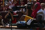 LANDOVER, MD - OCTOBER 10:  Tight end Jermichael Finley #88 of the Green Bay Packers leaves the game on a cart after injuring his knee against the Washington Redskins at FedExField on October 10, 2010 in Landover, Maryland. The Redskins won the game in overtime 16-13.  (Photo by Win McNamee/Getty Images)