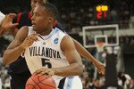 PROVIDENCE, RI - MARCH 18:  Maalik Wayns #5 of the Villanova Wildcats heads for the basket in the first half against the Robert Morris Colonials during the first round of the 2010 NCAA men's basketball tournament on March 18, 2010 at the Dunkin Donuts Arena in Providence, Rhode Island.  (Photo by Elsa/Getty Images)