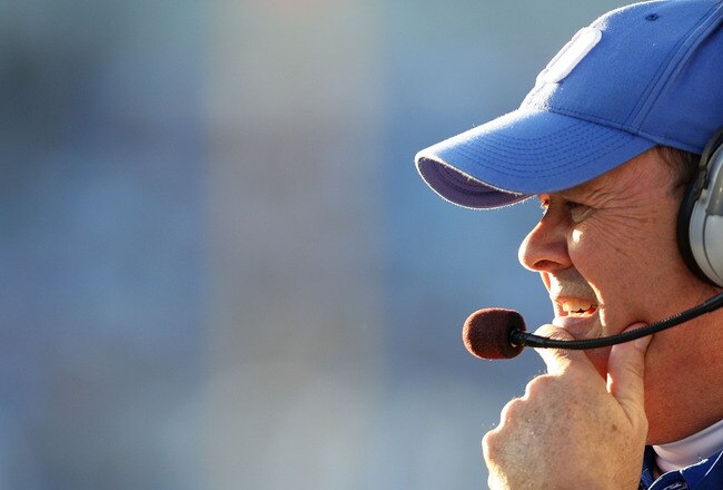 CHAPEL HILL, NC - NOVEMBER 07:  Head Coach David Cutcliffe of the Duke Blue Devils watches on against the North Carolina Tar Heels during their game at Kenan Stadium on November 7, 2009 in Chapel Hill, North Carolina.  (Photo by Streeter Lecka/Getty Images)
