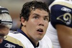 DETROIT - OCTOBER 10:  Sam Bradford #8 of the St. Louis Rams during the fourth quarter of the game against the Detroit Lions at Ford Field on October 10, 2010 in Detroit, Michigan. The Lions defeated the Rams 44-6.  (Photo by Leon Halip/Getty Images)
