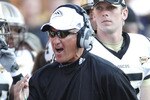 ANN ARBOR, MI - SEPTEMBER 05:  Head coach Bill Cubit of the Western Michigan Broncos yells on the sideline while playing the Michigan Wolverines on September 5, 2009 at Michigan Stadium in Ann Arbor, Michigan. Michigan won the game 31-7. (Photo by Gregory Shamus/Getty Images)