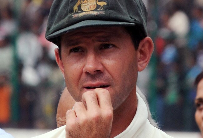 BANGALORE, INDIA - OCTOBER 13:  Ricky Ponting of Australia gestures during the presentation on day five of the Second Test match between India and Australia at M.Chinnaswamy Stadium on October 13, 2010 in Bangalore, India.  (Photo by Pal Pillai/Getty Images)