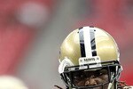 GLENDALE, AZ - OCTOBER 10:  Runningback Chris Ivory #29 of the New Orleans Saints warms up before the NFL game against the Arizona Cardinals at the University of Phoenix Stadium on October 10, 2010 in Glendale, Arizona.  (Photo by Christian Petersen/Getty Images)