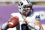FORT WORTH, TX - OCTOBER 16:  Quarterback Jake Heaps #9 of the Brigham Young University Cougars throws a pass against the Texas Christian University Horned Frogs at Amon G. Carter Stadium on October 16, 2010 in Fort Worth, Texas.  (Photo by Tom Pennington/Getty Images)