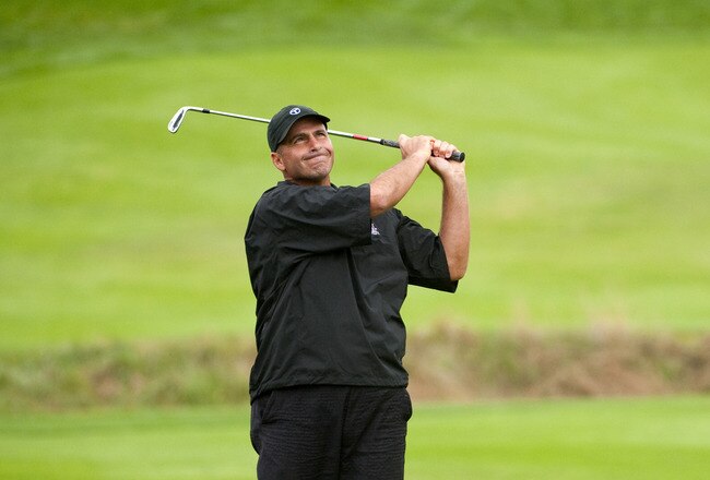 SAN MARTIN, CA - OCTOBER 17:  Rocco Mediate makes an approach shot on the 18th hole during the final round of the Frys.com Open at the CordeValle Golf Club on October 17, 2010 in San Martin, California.  (Photo by Robert Laberge/Getty Images)
