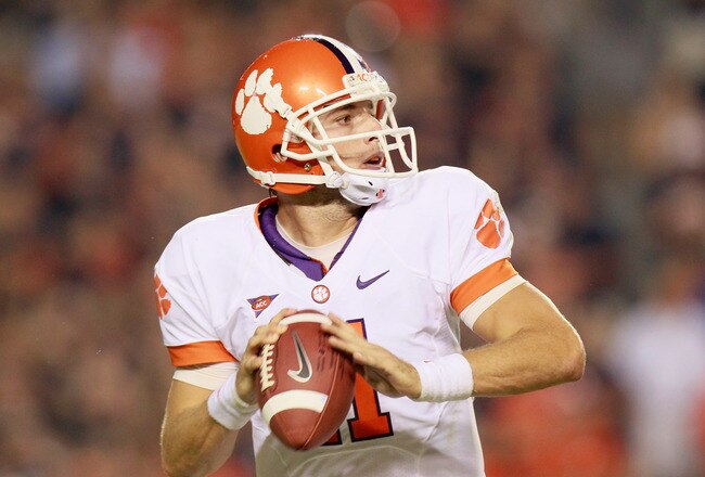 AUBURN, AL - SEPTEMBER 18:  Quarterback Kyle Parker #11 of the Clemson Tigers against the Auburn Tigers at Jordan-Hare Stadium on September 18, 2010 in Auburn, Alabama.  (Photo by Kevin C. Cox/Getty Images)