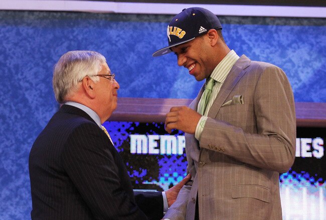 NEW YORK - JUNE 24:  Xavier Henry stands with NBA Commisioner David Stern after being drafted twelfth by  the Memphis Grizzlies at Madison Square Garden on June 24, 2010 in New York City.  NOTE TO USER: User expressly acknowledges and agrees that, by downloading and or using this photograph, User is consenting to the terms and conditions of the Getty Images License Agreement. (Photo by Al Bello/Getty Images)