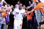 PHOENIX - APRIL 18:  Earl Clark #55 of the Phoenix Suns runs out onto the court before Game One of the Western Conference Quarterfinals of the 2010 NBA Playoffs against the Portland Trail Blazers at US Airways Center on April 18, 2010 in Phoenix, Arizona. The Trail Blazers defeated the Suns 105-100 to take a 1-0 series lead.  NOTE TO USER: User expressly acknowledges and agrees that, by downloading and or using this photograph, User is consenting to the terms and conditions of the Getty Images License Agreement.  (Photo by Christian Petersen/Getty Images)