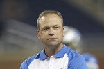 DETROIT - SEPTEMBER 02:  Detroit Lions offensive coordinator Scott Linehan watches the warms up prior to the start of the preseason game at Ford Field on September 2, 2010 in Detroit, Michigan. The Lions defeated the Bills 28-23.  (Photo by Leon Halip/Getty Images)