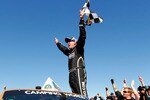 MARTINSVILLE, VA - OCTOBER 23:  Ron Hornaday Jr., driver of the #33 Armour Vienna Sausage/Kroger Chevrolet, celebrates in Victory Lane after winning the NASCAR Camping World Truck Series Kroger 200 at Martinsville Speedway on October 23, 2010 in Martinsville, Virginia.  (Photo by Geoff Burke/Getty Images for NASCAR)