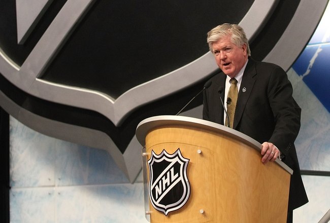MONTREAL, QC - JUNE 26:  Brian Burke of the Toronto Maple Leafs photographed during the first round of the 2009 NHL Entry Draft at the Bell Centre on June 26, 2009 in Montreal, Quebec, Canada.  (Photo by Bruce Bennett/Getty Images)