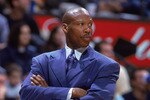 10 Nov 2001:   Head Coach Byron Scott of the New Jersey Nets looks on against the Cleveland Cavaliers during the NBA game at the Continental Airlines Arena in East Rutherford, New Jersey.  The Nets edged the Cavaliers 87-84.  Mandatory Credit:  Al Bello/Getty Images