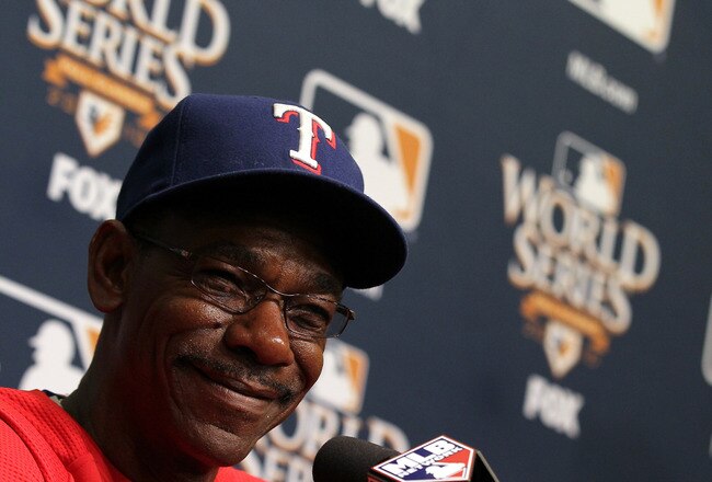 SAN FRANCISCO - OCTOBER 26:  Texas Rangers manager Ron Washington speaks to reporters at AT&T Park on October 26, 2010 in San Francisco, California.  The San Francisco Giants will face the Texas Rangers in the first game of the World Series on Wednesday at AT&T Park.  (Photo by Justin Sullivan/Getty Images)