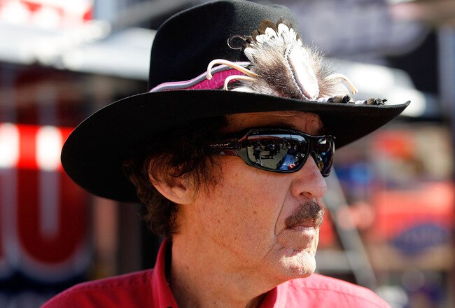 FONTANA, CA - OCTOBER 08:  Team owner Richard Petty watches during practice for the NASCAR Sprint Cup Series Pepsi Max 400 on October 8, 2010 in Fontana, California.  (Photo by Tom Pennington/Getty Images for NASCAR)