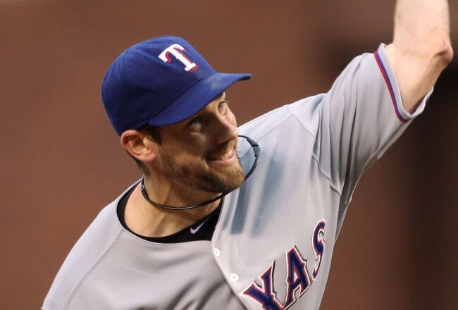 SAN FRANCISCO - OCTOBER 27:  Cliff Lee #33 of the Texas Rangers pitches against the San Francisco Giants in Game One of the 2010 MLB World Series at AT&T Park on October 27, 2010 in San Francisco, California.  (Photo by Ezra Shaw/Getty Images)