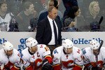 COLUMBUS, OH - OCTOBER 22:  Head Coach Brent Sutter of the Calgary Flames watches as his team takes on the Columbus Blue Jackets during the third period on October 22, 2010 at Nationwide Arena in Columbus, Ohio.  Calgary defeated Columbus 6-2. (Photo by John Grieshop/Getty Images)