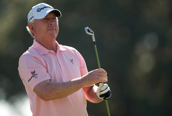 SAN ANTONIO, TX - OCTOBER 29: Hale Irwin watches on a tee shot during the first round of the AT&T Championship at Oak Hills Country Club on October 29, 2010 in San Antonio, Texas. (Photo by Darren Carroll/Getty Images)