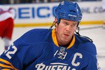 BUFFALO, NY - OCTOBER 09: Craig Rivet #52 of the Buffalo Sabres skates during the warmup prior to playing the New York Rangers at HSBC Arena on October 9, 2010 in Buffalo, New York. New York won 6-3.  (Photo by Rick Stewart/Getty Images)