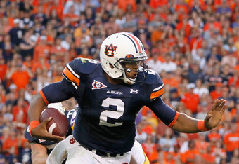 AUBURN, AL - OCTOBER 23:  Quarterback Cameron Newton #2 of the Auburn Tigers rushes upfield against the LSU Tigers at Jordan-Hare Stadium on October 23, 2010 in Auburn, Alabama.  (Photo by Kevin C. Cox/Getty Images)