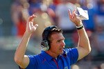 JACKSONVILLE, FL - OCTOBER 30:  Head coach Urban Meyer of the Florida Gators watches the action during the game against the Georgia Bulldogs at EverBank Field on October 30, 2010 in Jacksonville, Florida.  (Photo by Sam Greenwood/Getty Images)