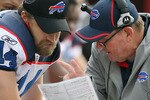 KANSAS CITY, MO - OCTOBER 31:  Head coach Chan Gailey of the Buffalo Bills talks on the sidelines with quarterback Ryan Fitzpatrick #14  during the game against the Kansas City Chiefs on October 31, 2010  at Arrowhead Stadium in Kansas City, Missouri.  (Photo by Jamie Squire/Getty Images)