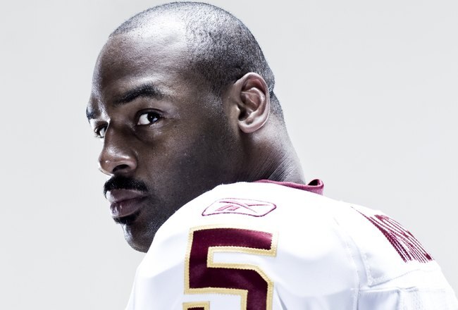 ASHBURN, VA - APRIL 15:  Washington Redskins Donovan McNabb poses for portraits at the Washington Redskins training facility on April 15, 2010 in Ashburn, Virginia  (Photo by Chris McGrath/Getty Images)