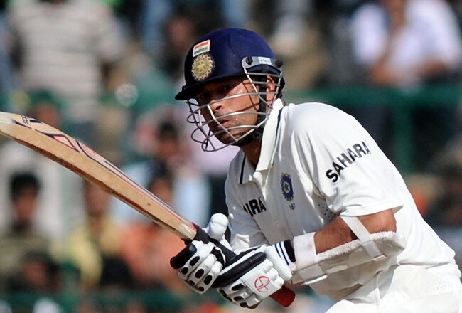 BANGALORE, INDIA - OCTOBER 11:  Sachin Tendulkar of India bats during day three of the Second Test match between India and Australia at M.Chinnaswamy Stadium on October 11, 2010 in Bangalore, India.  (Photo by Pal Pillai/Getty Images)