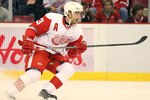 DETROIT - OCTOBER 30:  Pavel Datsyuk #13 of the Detroit Red Wings skates in a game against the Nashville Predators on October 30,2010 at the Joe Louis Arena in Detroit , Michigan. The Wings defeated the Predators 5-2. (Photo by Claus Andersen/Getty Images)