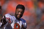 23 Dec 2000:  A close up of Jerry Rice #80 of the San Francisco 49ers as he looks on while playing his last game as a 49er during the game against the Denver Broncos at the Mile High Stadium in Denver, Colorado. The Broncos defeated the 49ers 38-9. Mandatory Credit: Harry How  /Allsport
