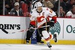 DETROIT - OCTOBER 21:  Jarome Iginla #12 of the Calgary Flames skates during a game against the Detroit Red Wings on October 21, 2010 at the Joe Louis Arena in Detroit, Michigan.  (Photo by Gregory Shamus/Getty Images)